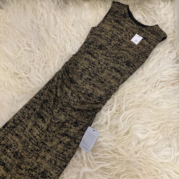 HALSTON HERITAGE Tweed Pattern Midi Length Dress - Picture 3 of 10